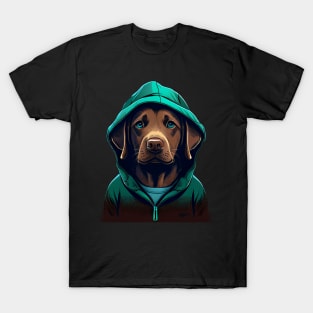 Labrador Retriever Wearing a Hoodie T-Shirt